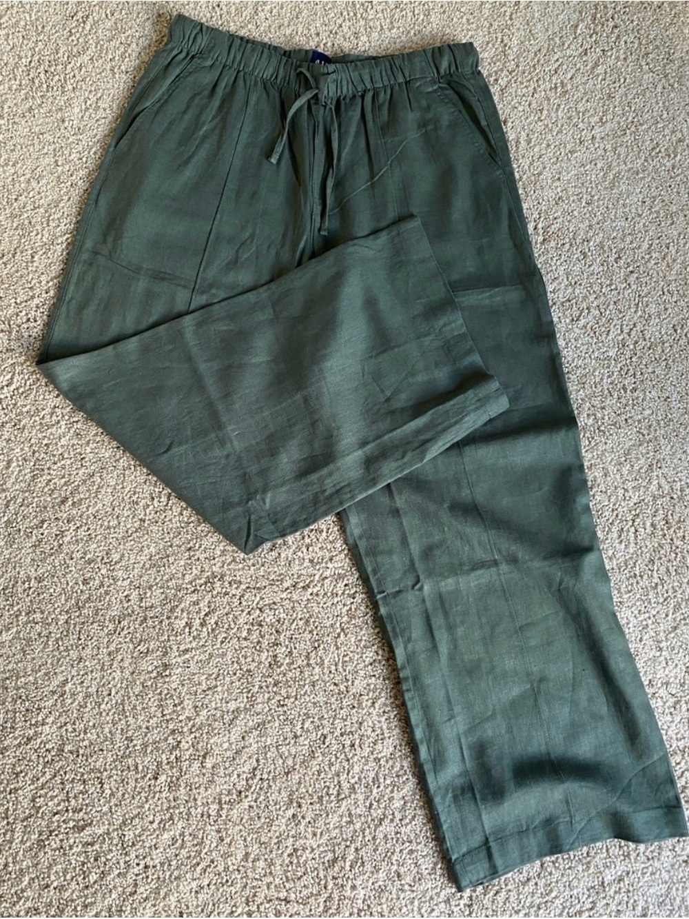 NWOT GAP Wide Leg Linen Rayon Drawstring Pants
